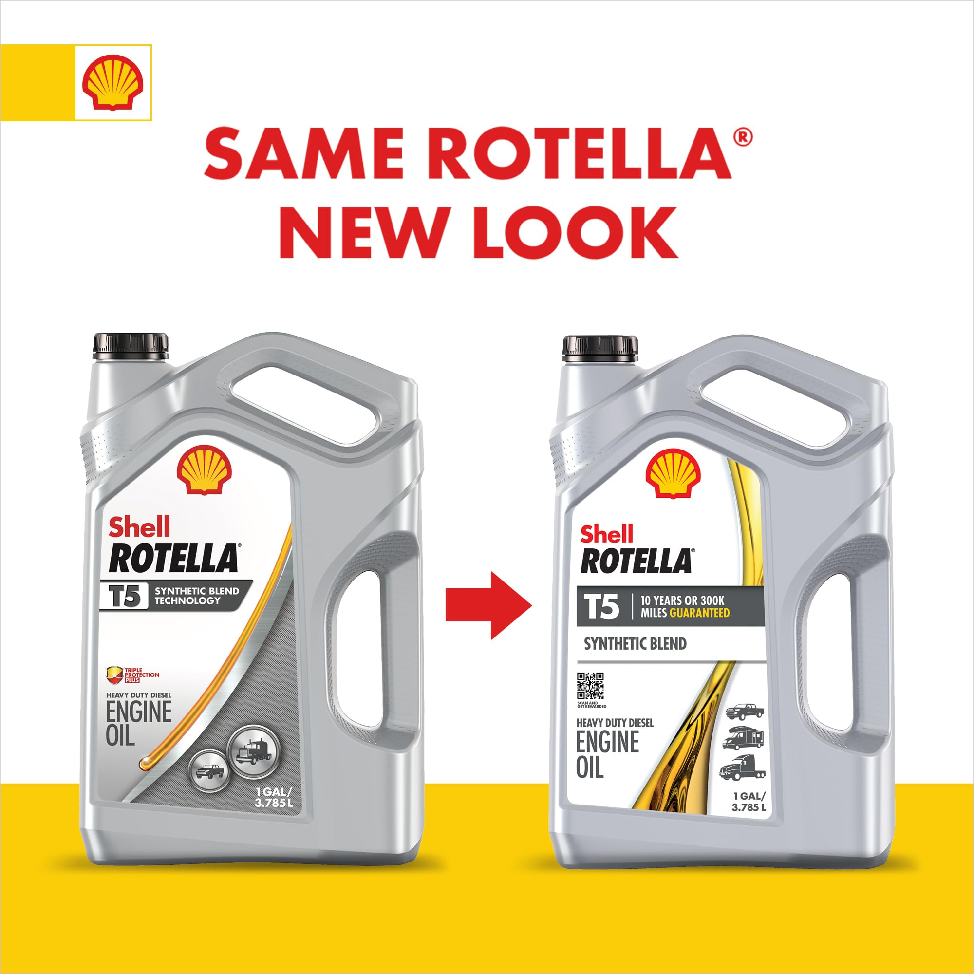 Shell Rotella T5 Synthetic Blend 15W-40 Diesel Engine Oil (1 Gallon, Case of 3)