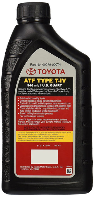 Toyota 00279-000T4 Automatic Transmission Fluid, 192 Ounces, 6 Pack